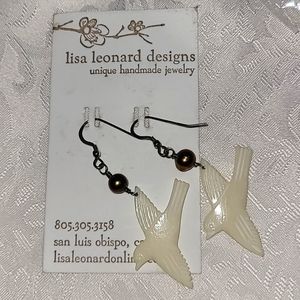 Lisa Leonard Earrings handcrafted Bone Pearl